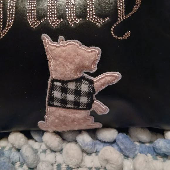 Juicy Couture Black Cosmetic Bag with Pink Details - Picture 2 of 10